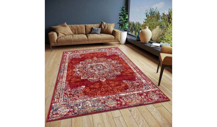 Hanse Home Red Orient Maderno Medallion Low Pile Rug - 57 x 90cm