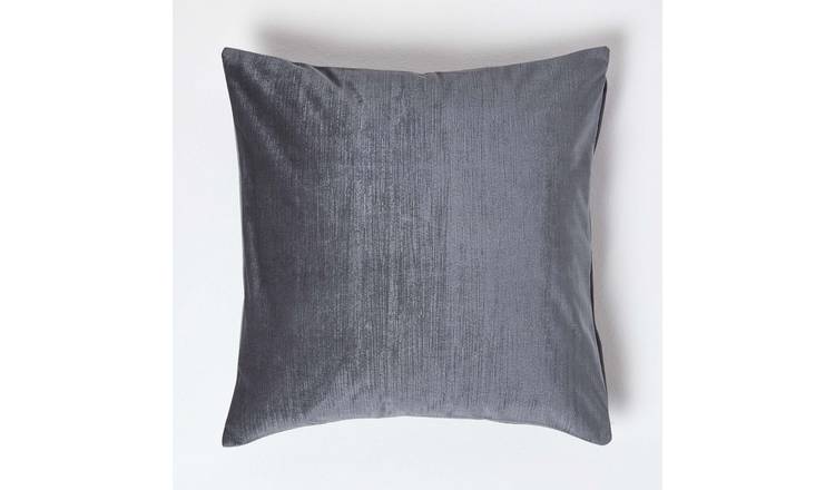 Homescapes Grey Velvet Cushion Cover - 45 x 45 cm
