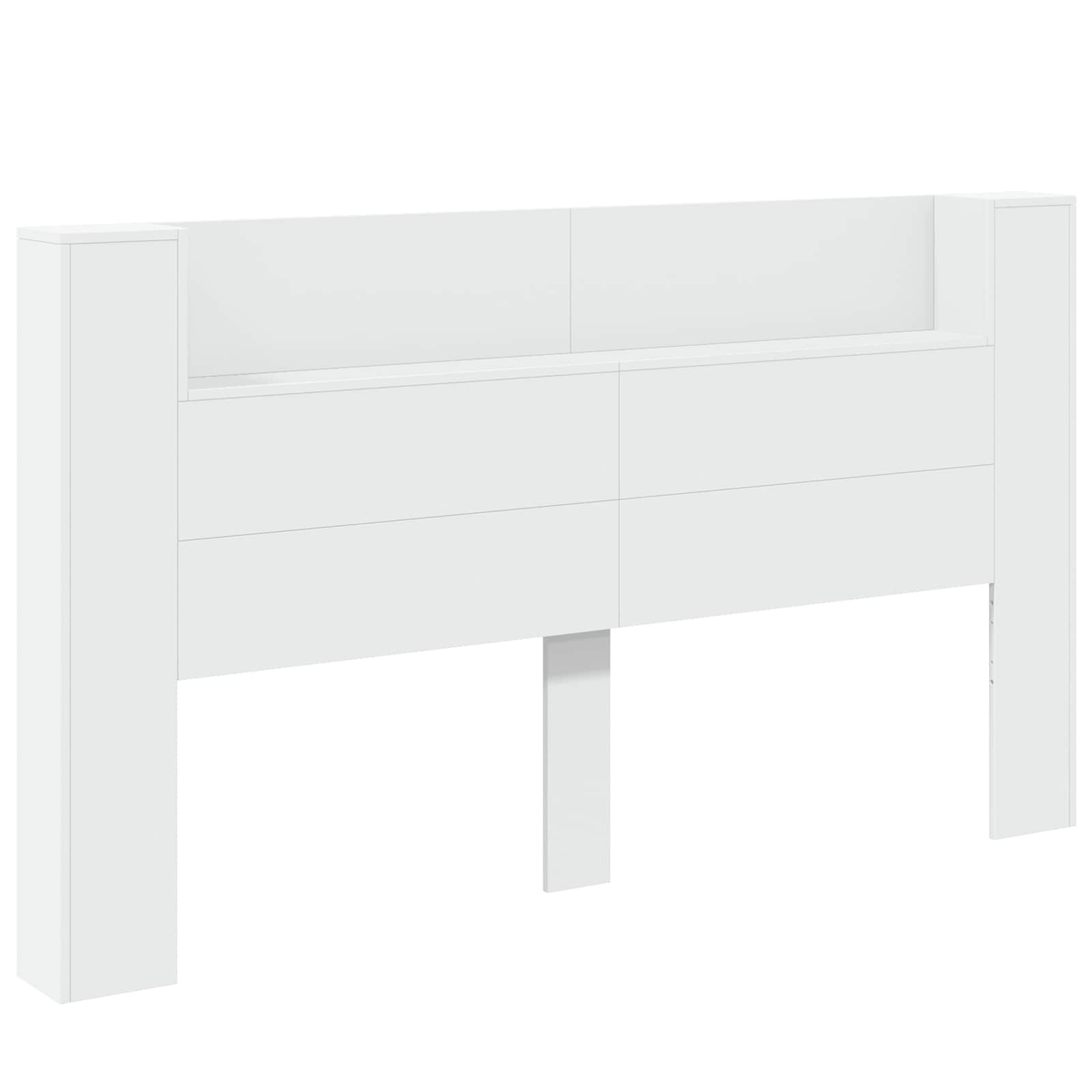 Walplus Engineered Wood LED Storage Headboard - White - 180 x 16.5 x 103.5 cm - Image 2