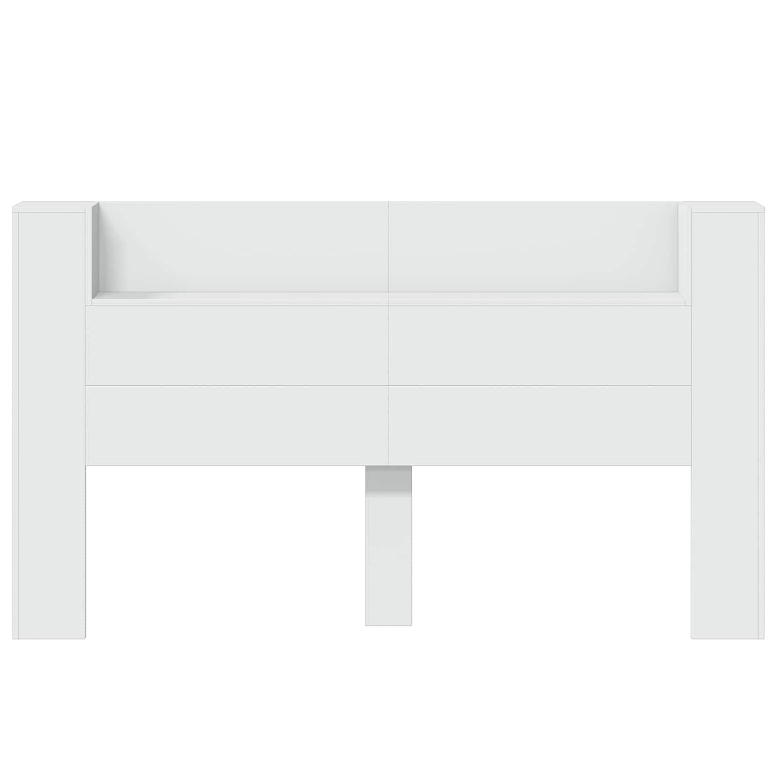 Walplus Engineered Wood LED Storage Headboard - White - 180 x 16.5 x 103.5 cm - Image 5