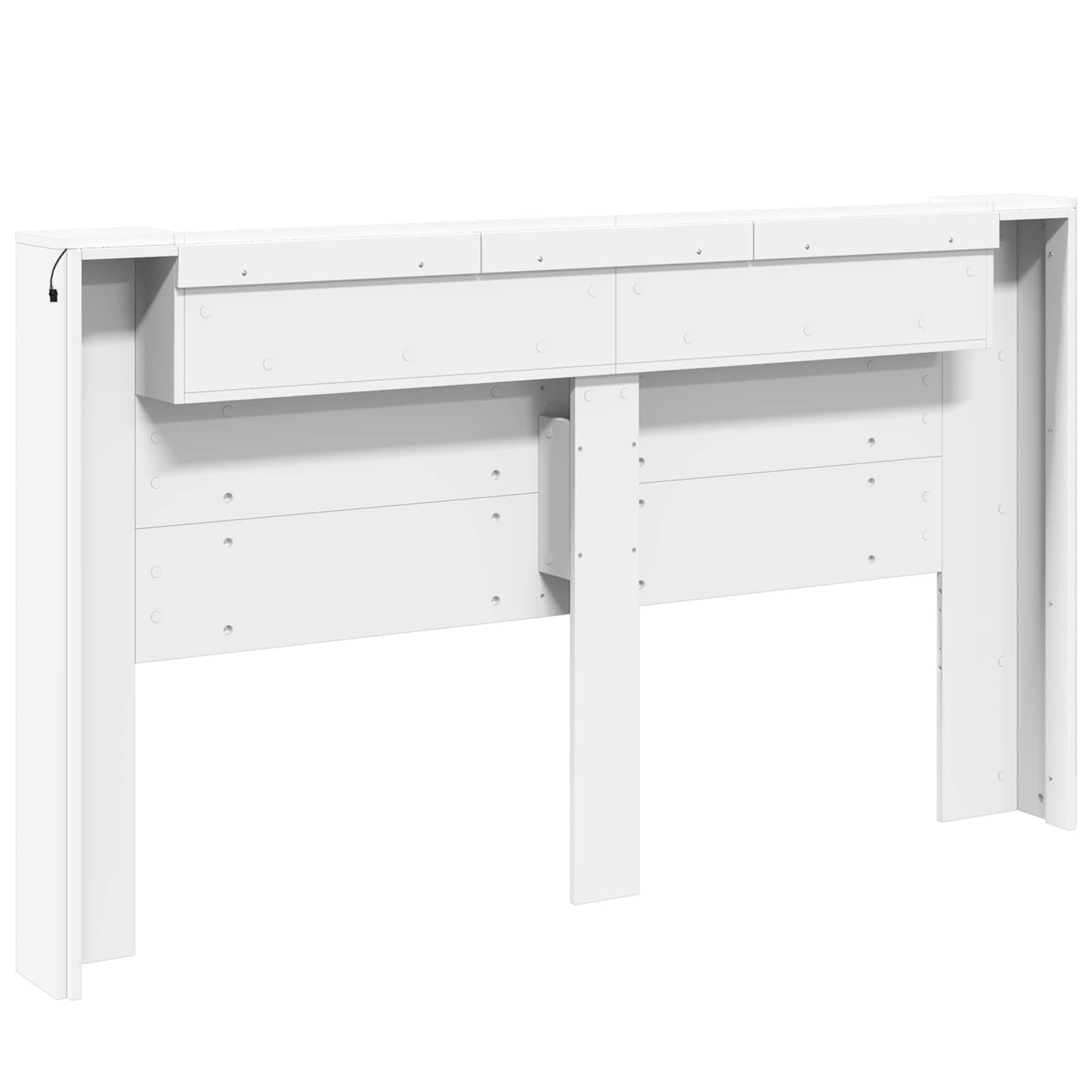 Walplus Engineered Wood LED Storage Headboard - White - 180 x 16.5 x 103.5 cm - Image 7