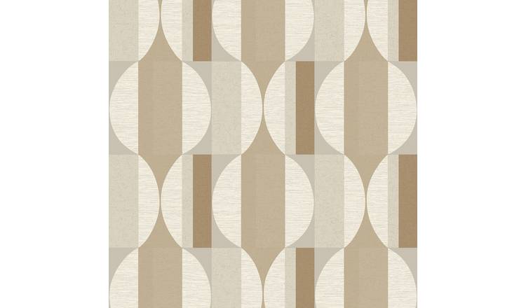 Grandeco Boutique Fuma Geometric Embossed Wallpaper - Taupe