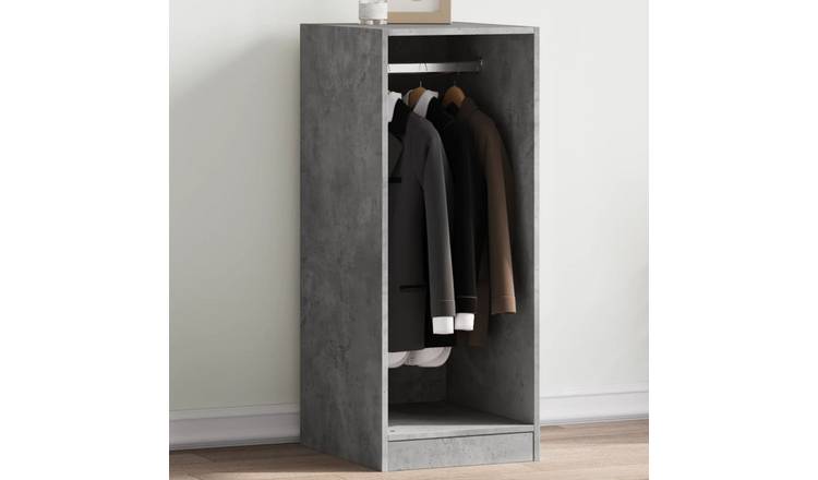 Walplus Engineered Wood Wardrobe Engineered - Concrete Grey - 48 x 41 x 102 cm