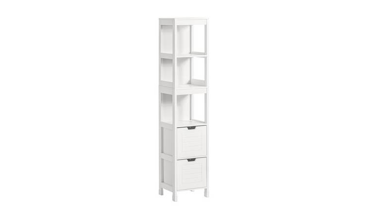 SoBuy 2 Drawer 3 Tier Freestanding Narrow Bathroom Cabinet - White