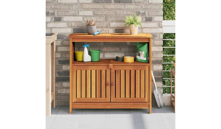 Walplus Solid Acacia Wood Garden Console Table - Brown - 80 x 35 x 75 cm