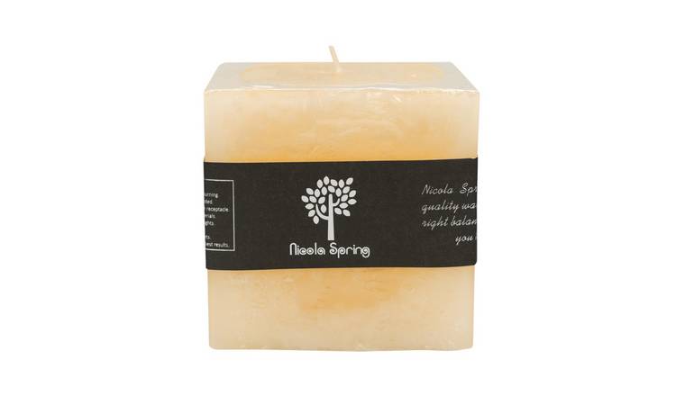 Nicola Spring 130ml Square Vanilla Pillar Candle - Cream