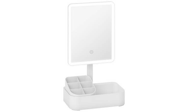 HOMCOM Adjustable Colour Temperature Rechargeable Vanity Mirror - White