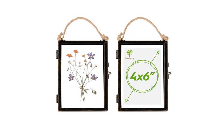 Nicola Spring Hanging Metal Photo Frames - 4 x 6" - Set of 2 - Black