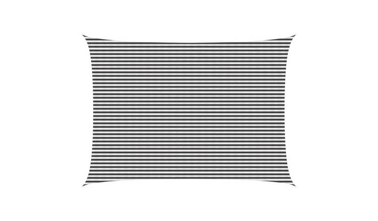 Walplus Rectangular HDPE Sun Shade Sail - Anthracite and White - 500 x 600 cm