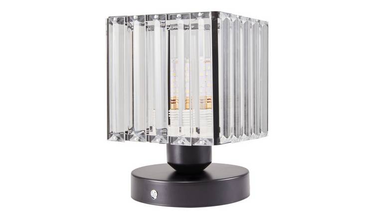 Living and Home Square Crystal Ceiling Light - Black
