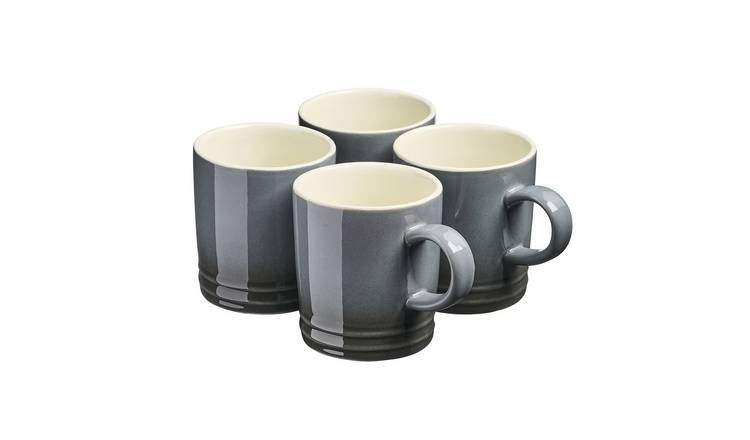 Cooks Professional 4 Piece Colourful Stoneware Mug Set 240ml - Grey
