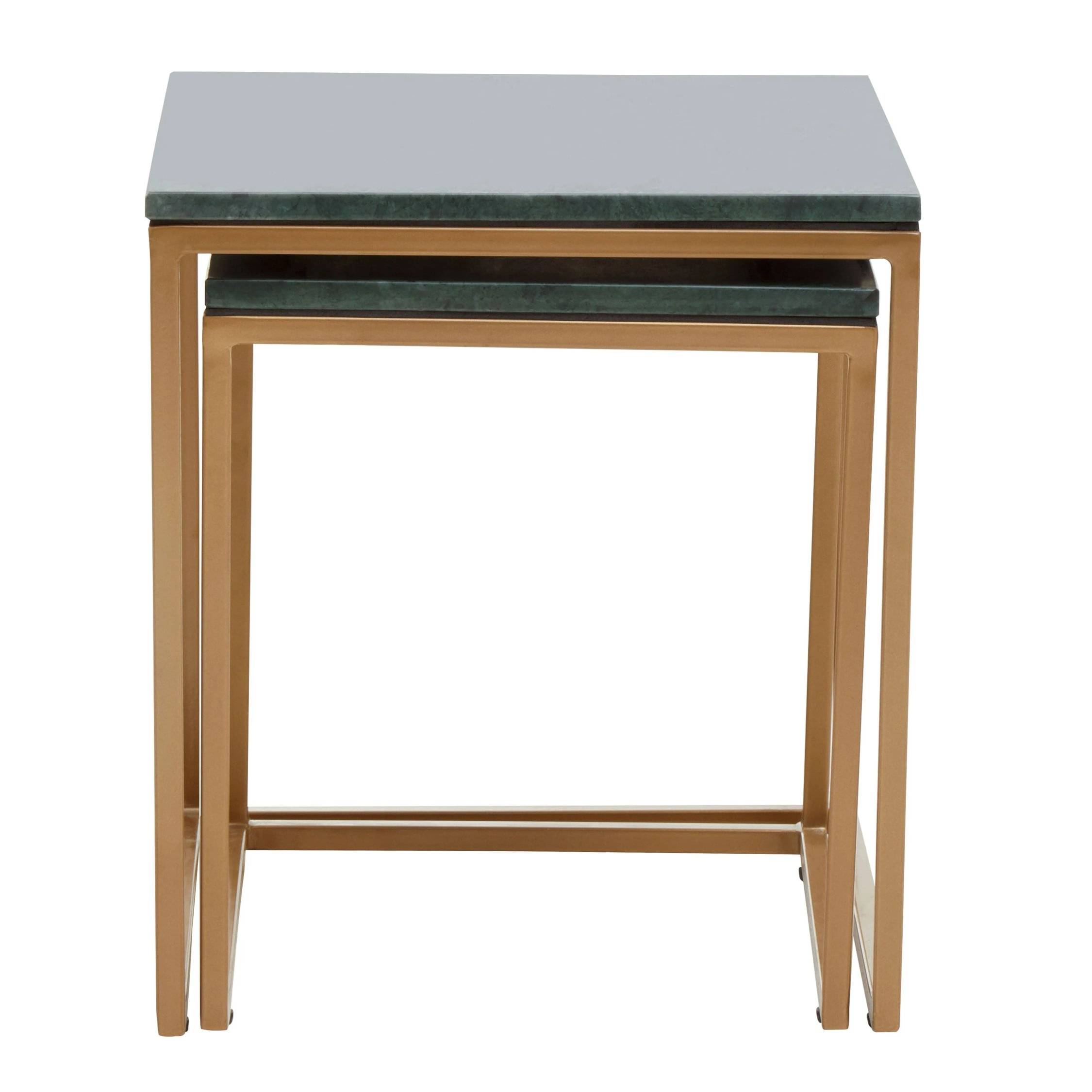 Orsina Varana Nest of Two Marble Top Tables – Green - Image 2