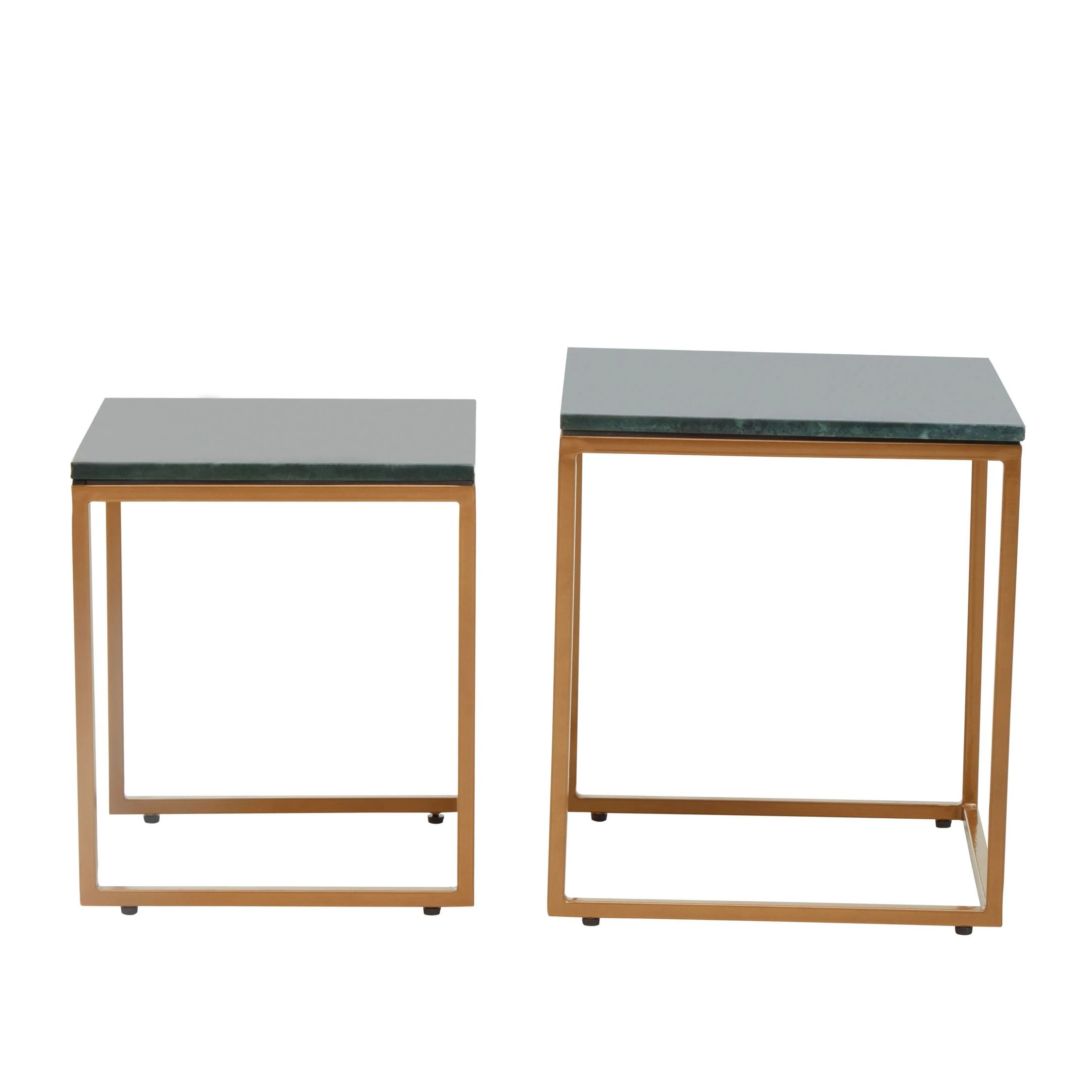 Orsina Varana Nest of Two Marble Top Tables – Green - Image 3