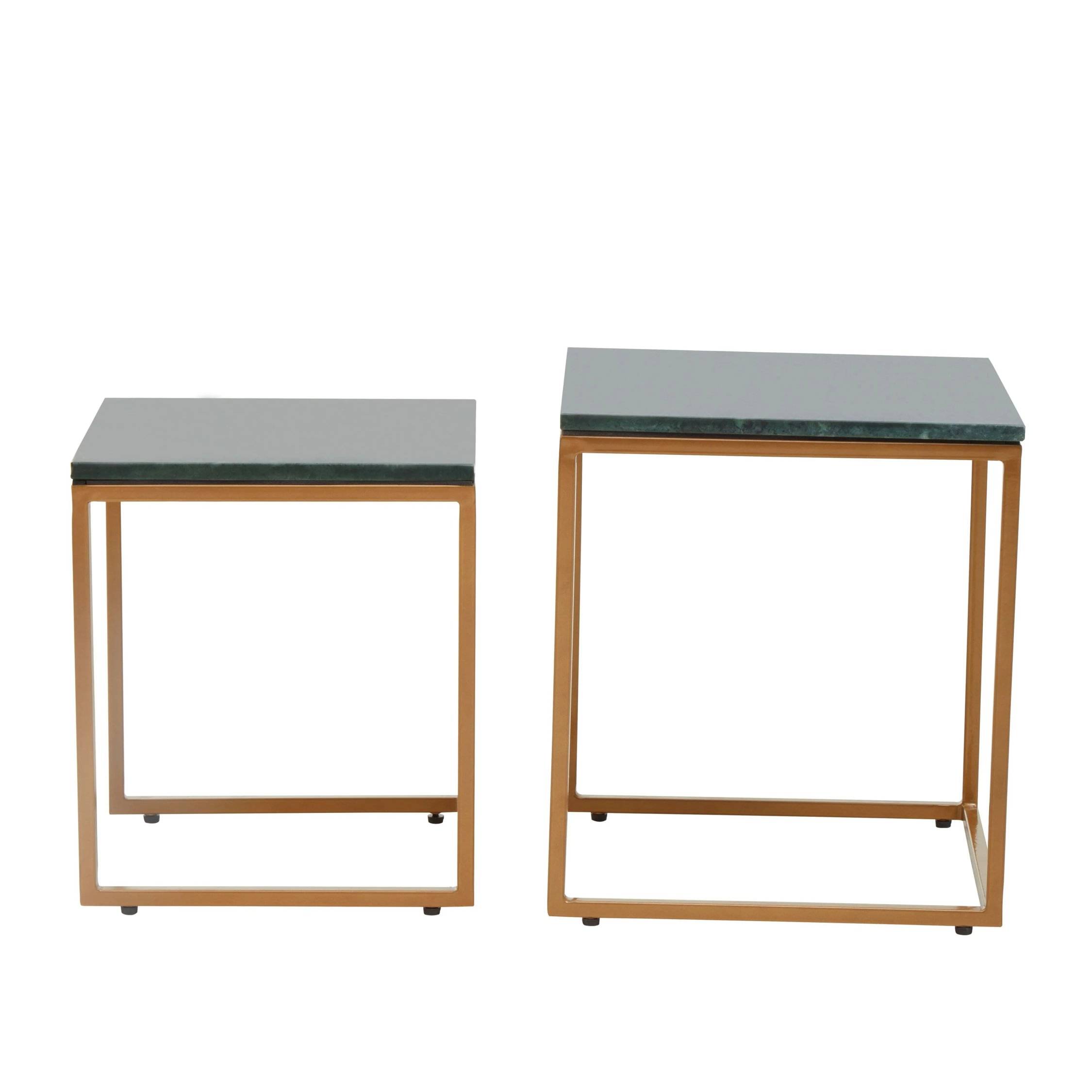 Orsina Varana Nest of Two Marble Top Tables – Green - Image 3