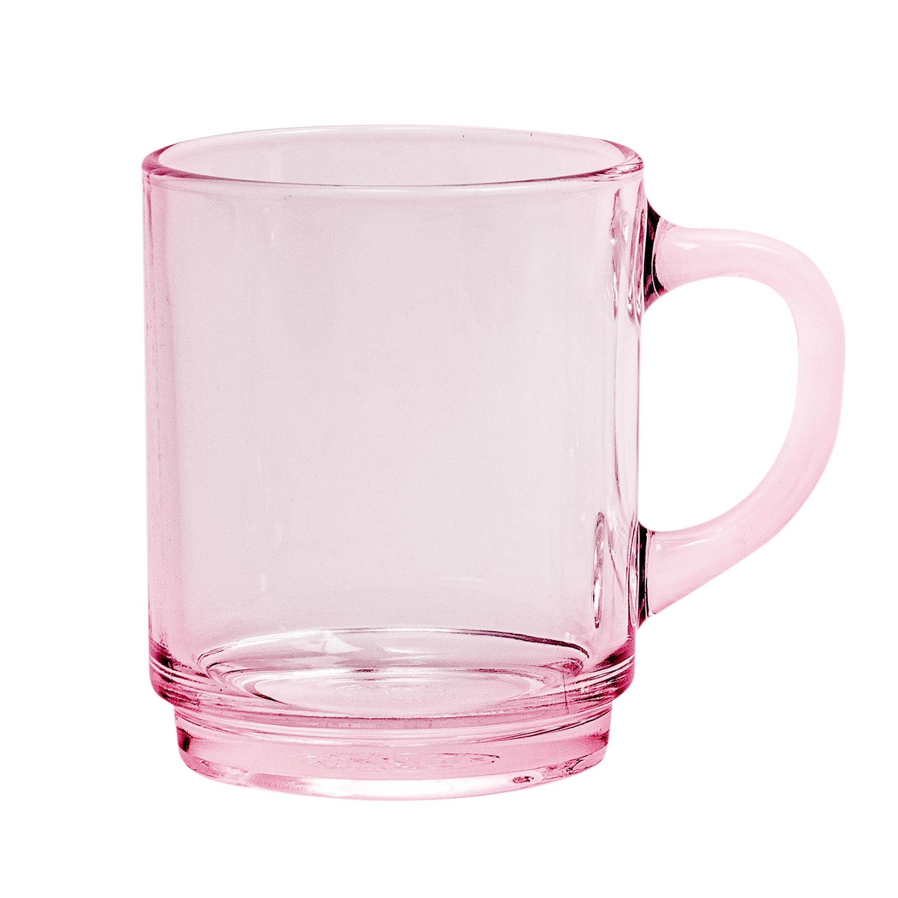Duralex Versailles 260ml Glass Coffee Mugs Pack of 6 - Pink - Image 4