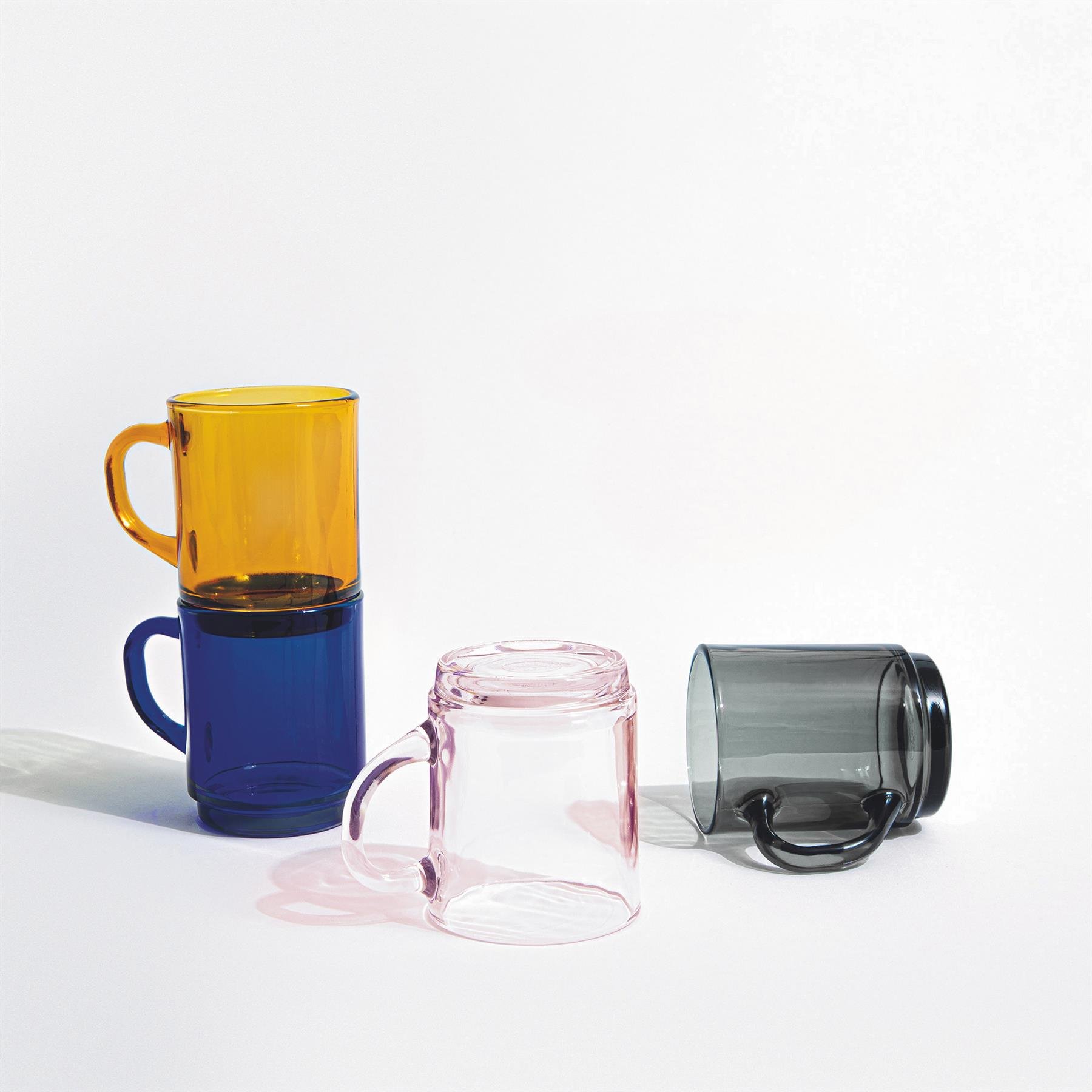 Duralex Versailles 260ml Glass Coffee Mugs Pack of 6 - Pink - Image 5
