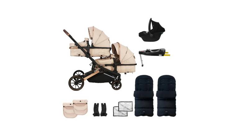 My Babiie Twin Travel System - Black Leopard
