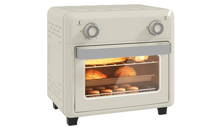 HOMCOM 10L Air Fryer Oven with Adjustable Temperature and Timer - Cream White