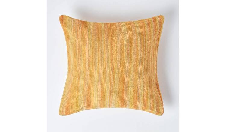 Homescapes Rust Cotton Chenille Tie Dye Cushion Cover - 60 x 60 cm