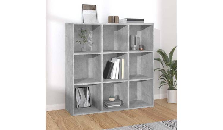 Walplus 9 Compartment Book Cabinet - Stone Grey - 98 x 29 x 97.5 cm