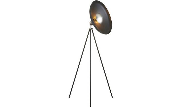 Loops Direct Steel Floor Lamp - Matt Black and Matt Nickel Plate