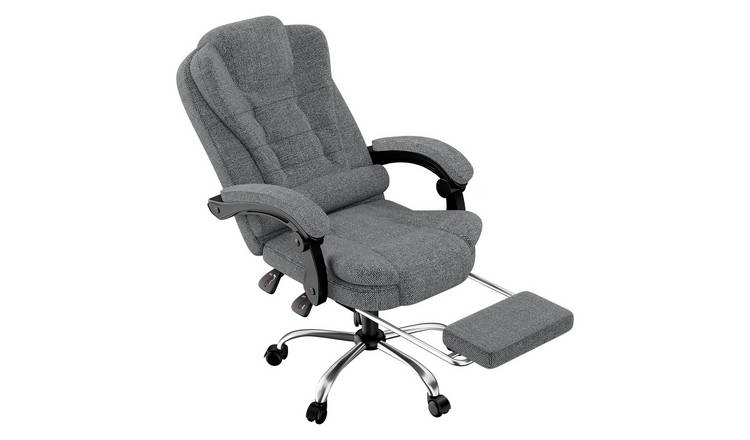 Rattantree Ergonomic Fabric Executive Office Chair with Footrest - Grey