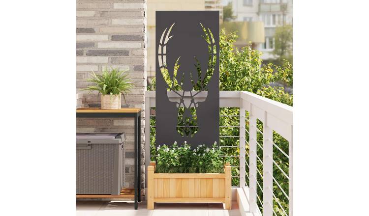 Walplus Antler Design Garden Privacy Screen - Black - 50 x 1.7 x 140 cm