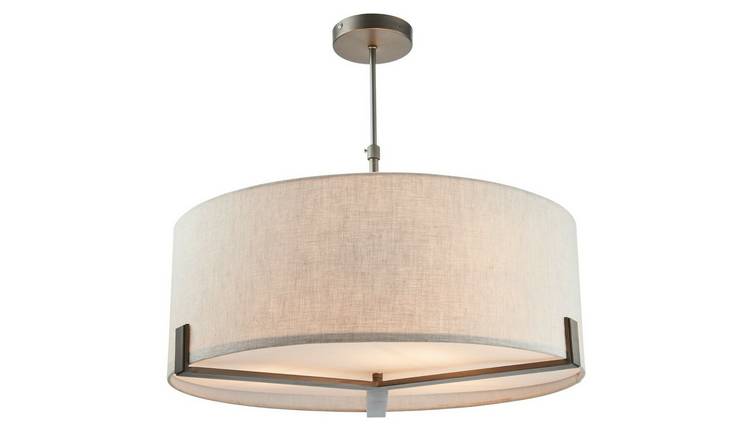 Loops Direct Steel Ceiling Pendant Light - Natural Linen