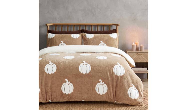 OHS Tufted Pumpkin Teddy Duvet Cover Set - Natural - Double