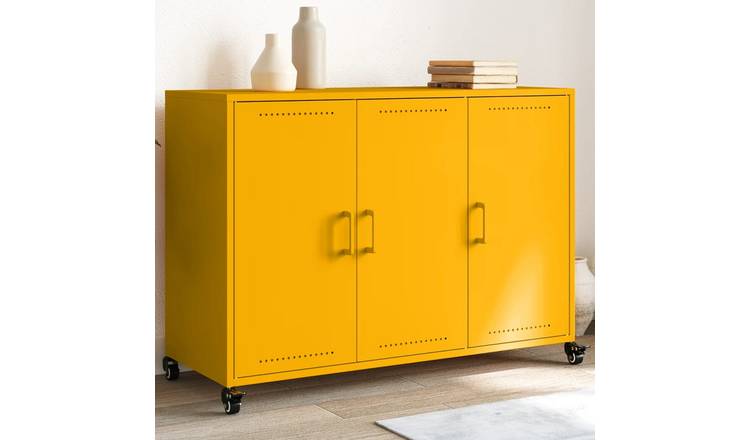 Walplus Cold Rolled Steel Sideboard - Mustard Yellow - 100.5 x 39 x 72 cm