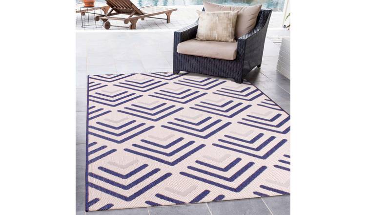 Mega Flooring Blue Modern Abstract Rug - 100 x 150cm