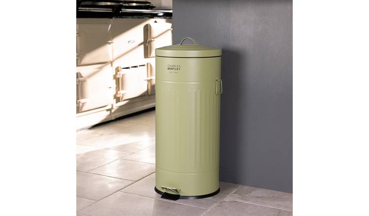 Charles Bentley 30L Retro Kitchen Pedal Bin - Green