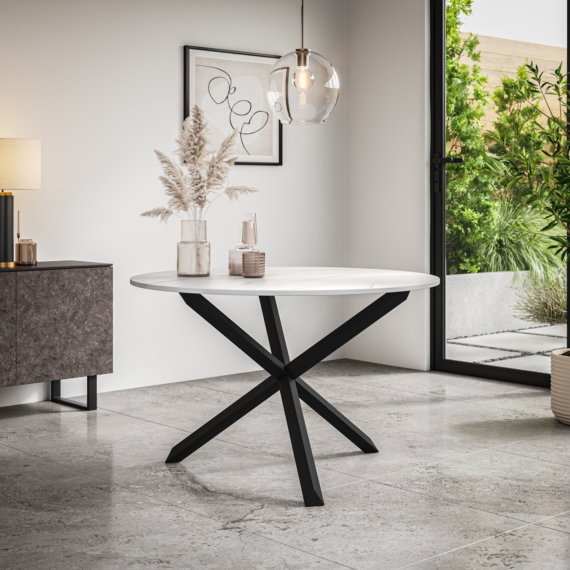 Furniture Online Malvern Anika Oak Table Dining Table & 4 Grey Chairs - Image 2