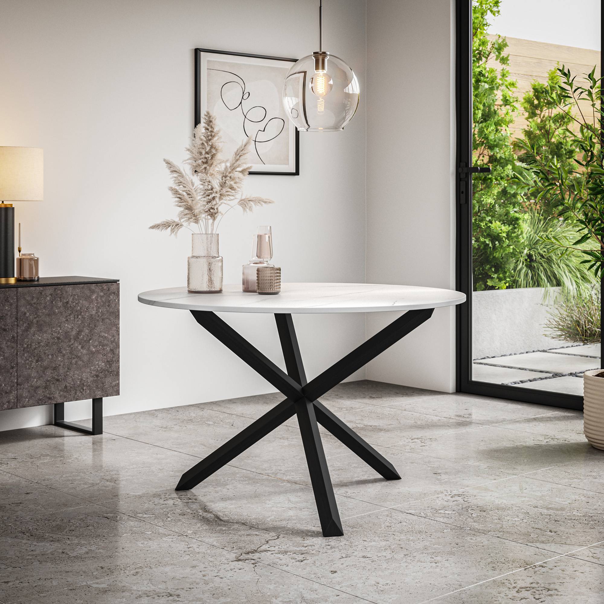 Furniture Online Malvern Anika Oak Table Dining Table & 4 Grey Chairs - Image 2
