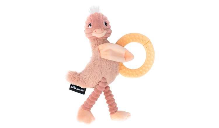 Les Deglingos Pomelos the Ostrich Teething Ring Plush Body Toy