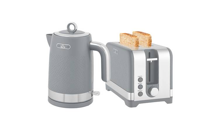 HOMCOM Rapid Boil Jug Kettle and 2 Slice Toaster Set - Grey