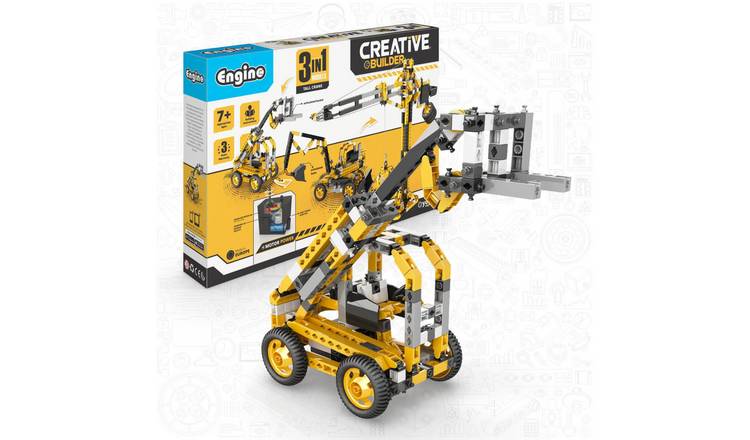 Engino Creative Builder Tall Crane Machinery Motorized STEM Set