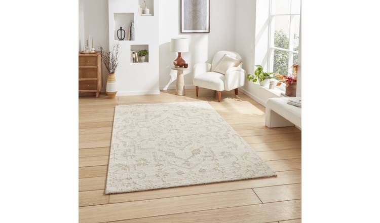 Mega Flooring White Modern Abstract Rug - 120 x 170cm