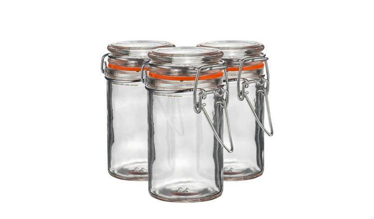 Argon Tableware Glass Storage Jars - Pack of 3