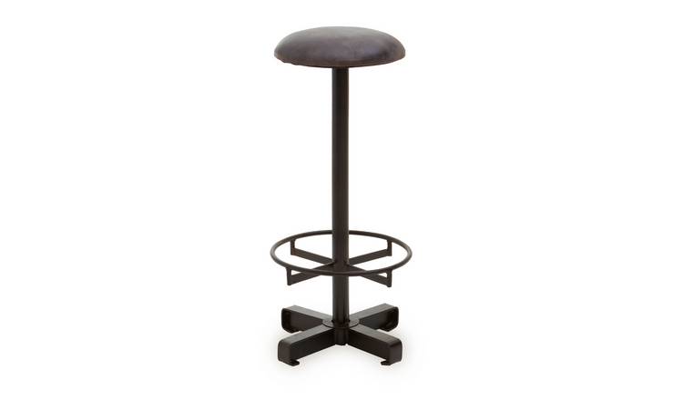 Orsina Buffalo Leather Bar Stool – Antique Blue & Black