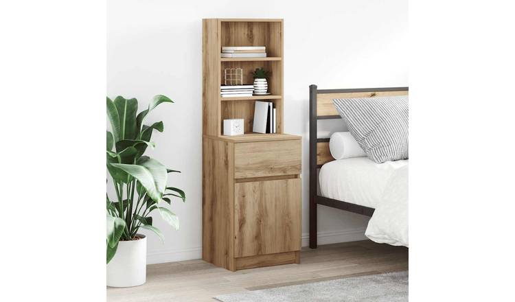 Walplus Engineered Wood Bedside Cabinet - Oak - 39 x 35 x 125 cm