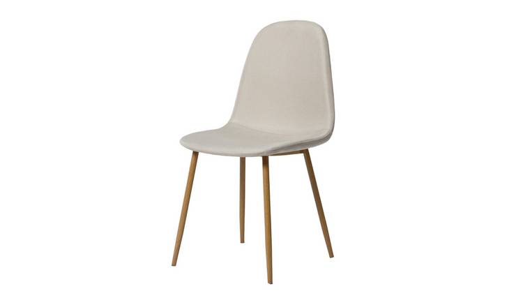 HomeGardenDirect Asteria Linen Fabric With Wood Legs Set of 2 - Beige