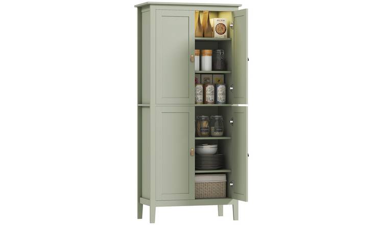 HOMCOM Adjustable Kitchen Cupboard with Motion Sensor LED - Green