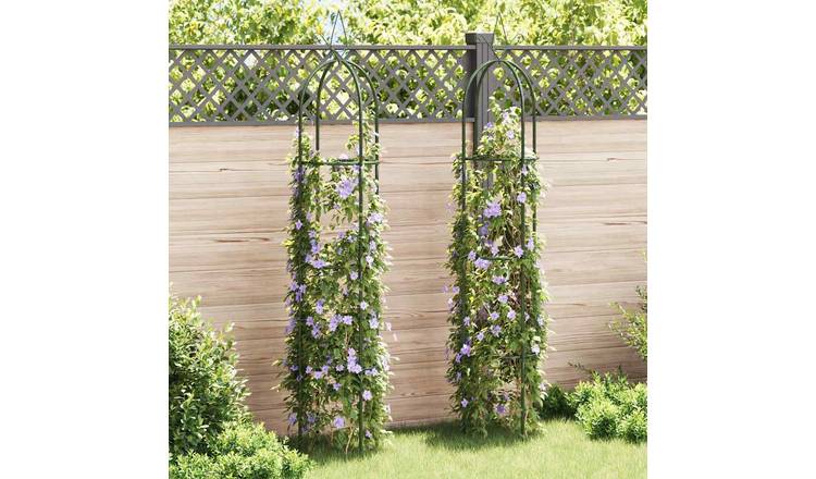 Walplus Iron Garden Arch Standard Decorative Design - Dark Green