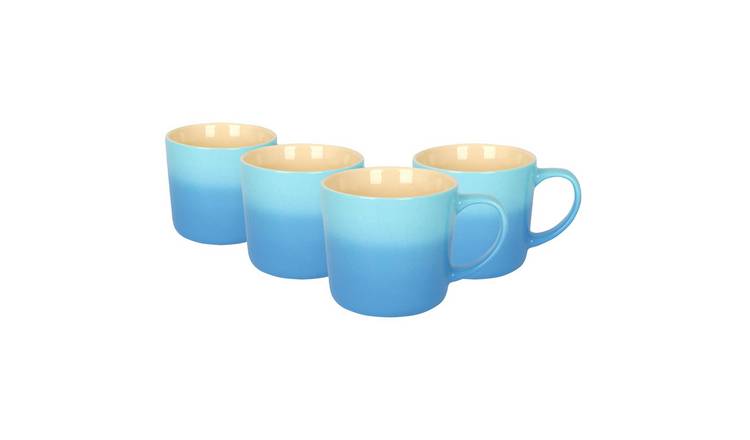 Argon Tableware 330ml New Bone China Mugs Pack of 4 - Blue Ombre