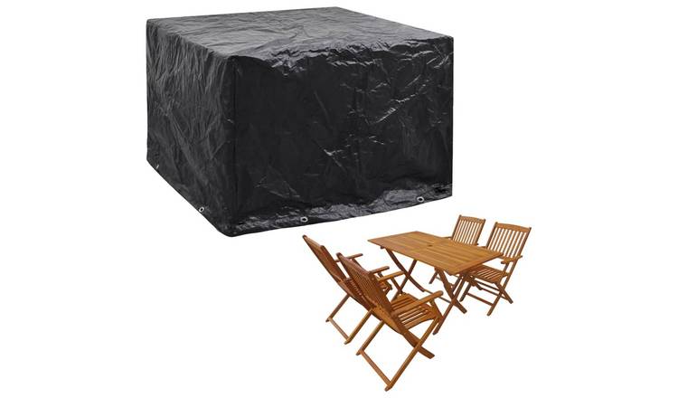 Walplus PE 8 Eyelets Garden Furniture Cover - Black - 122 x 112 x 98 cm