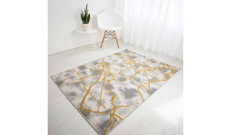 Mega Flooring Beige Modern Abstract Rug - 80 x 150cm