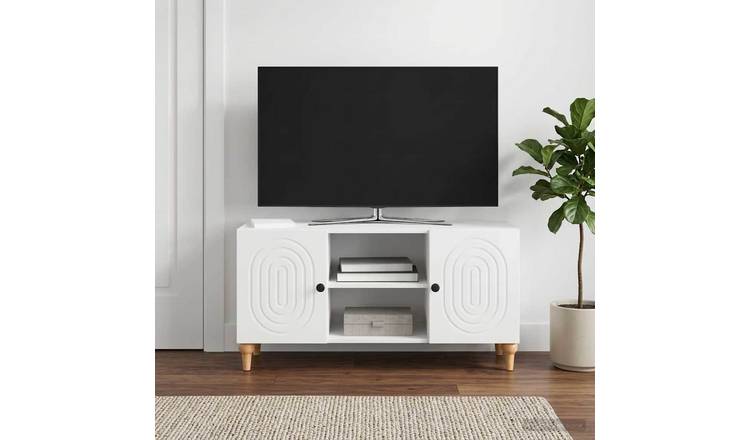 Walplus TV Cabinet Engineered Wood - High Gloss White - 102 x 34.5 x 50 cm