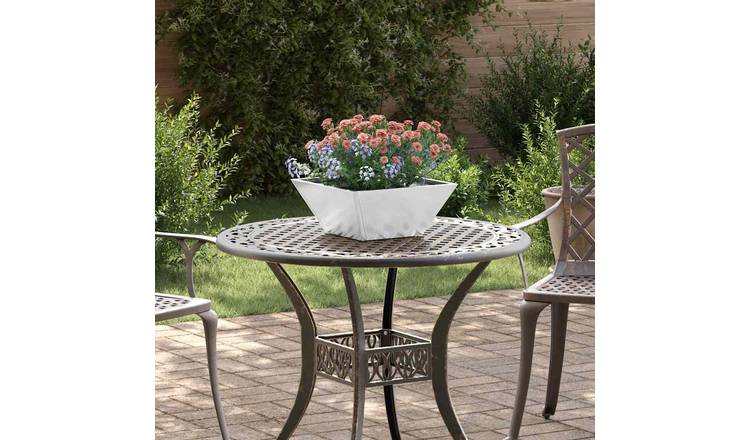 Walplus Pack of 5 Galvanised Steel Garden Planter - Silver - 35 x 35 x 15 cm