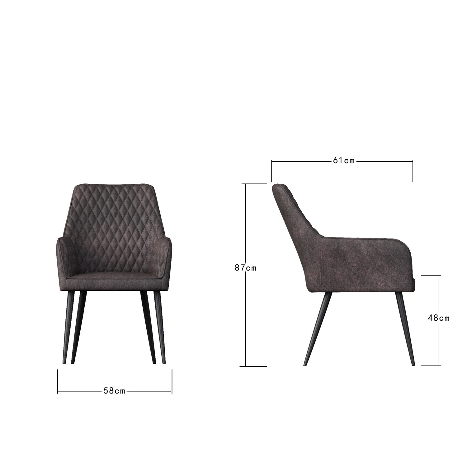 Furniture Online Ella Set 8 Fabric Dining Chair – Grey - Image 8